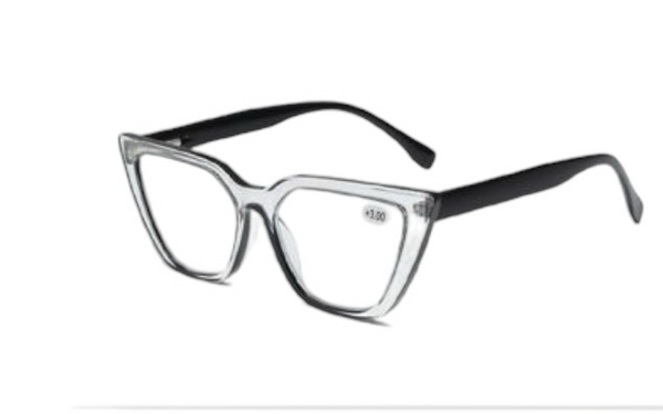 Transparent and black reading glasses