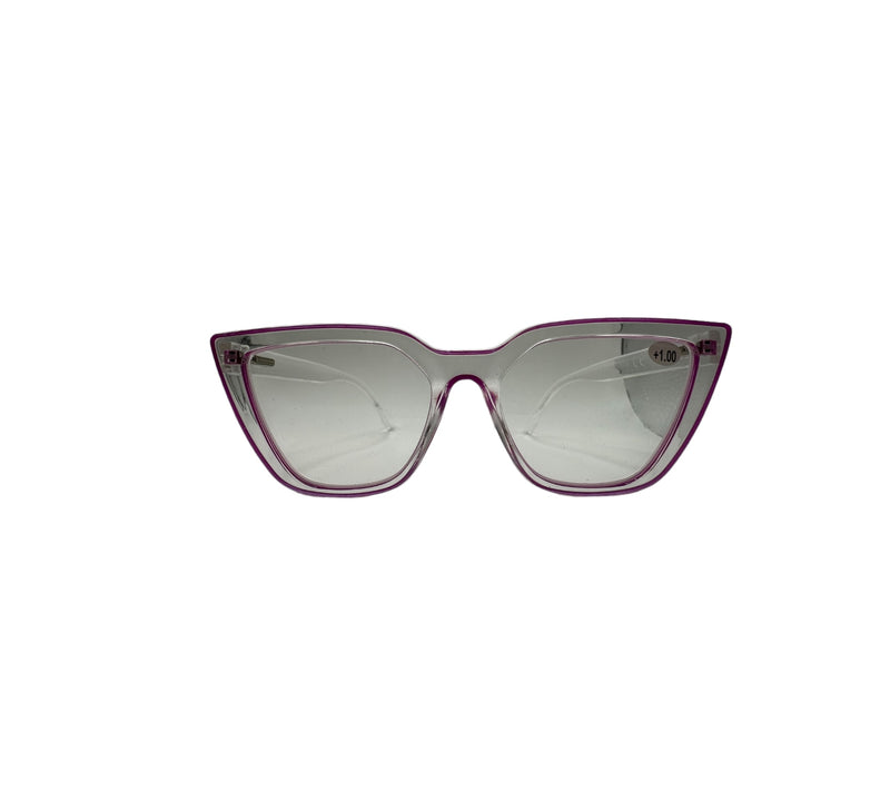 Reading glasses transparent and pink fuxia