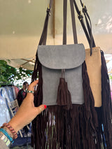 Borsa camoscio con frange